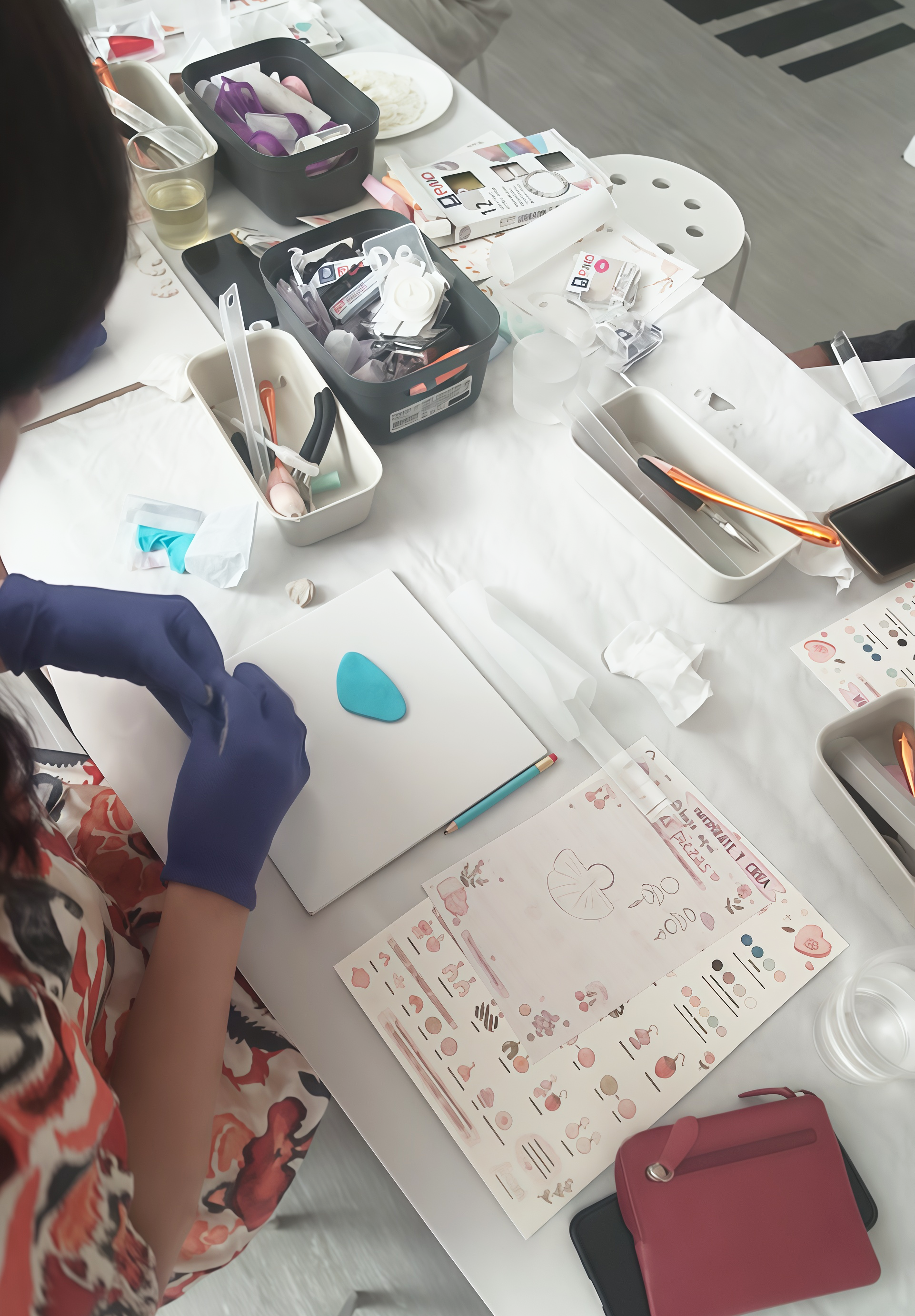 Participante creando su pieza en el taller